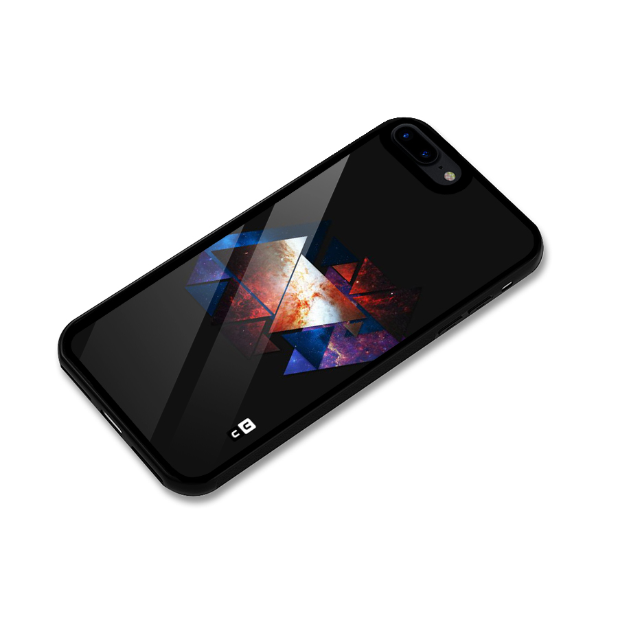 Fire Galaxy Triangles Glass Back Case for iPhone 7 Plus