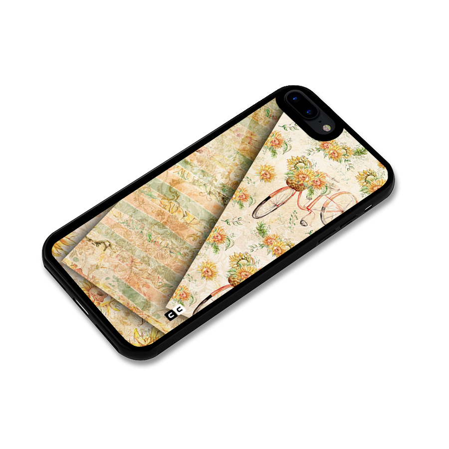 Floral Bicycle Glass Back Case for iPhone 7 Plus