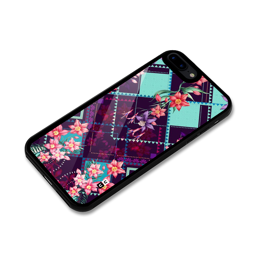 Floral Diamonds Glass Back Case for iPhone 7 Plus