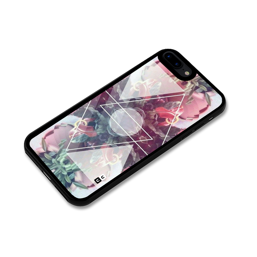 Floral Triangle Glass Back Case for iPhone 7 Plus