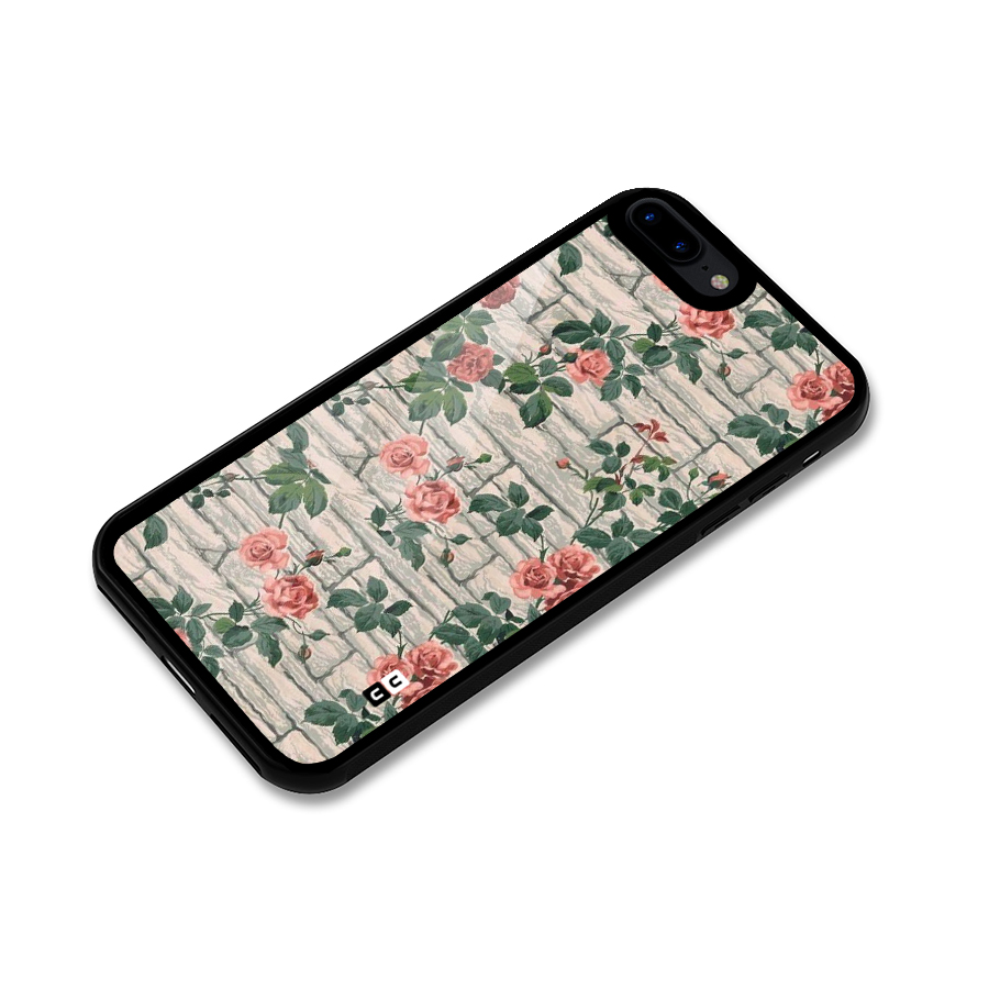 Floral Wall Design Glass Back Case for iPhone 7 Plus