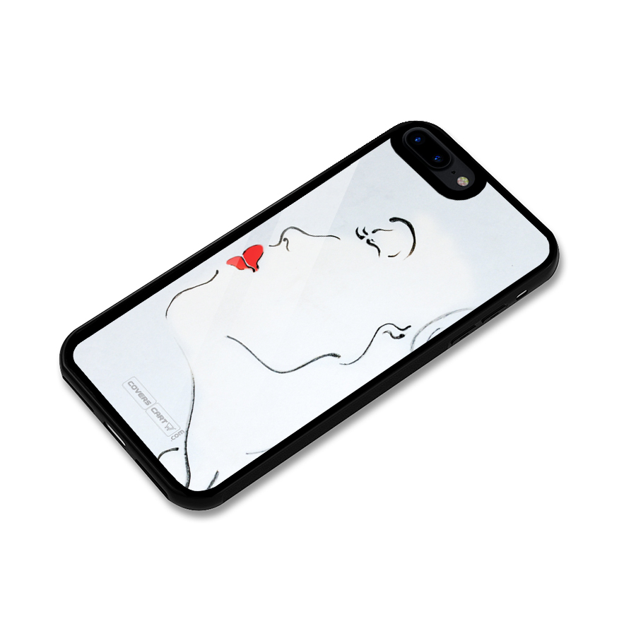 Girl in Red Lipstick Glass Back Case for iPhone 7 Plus