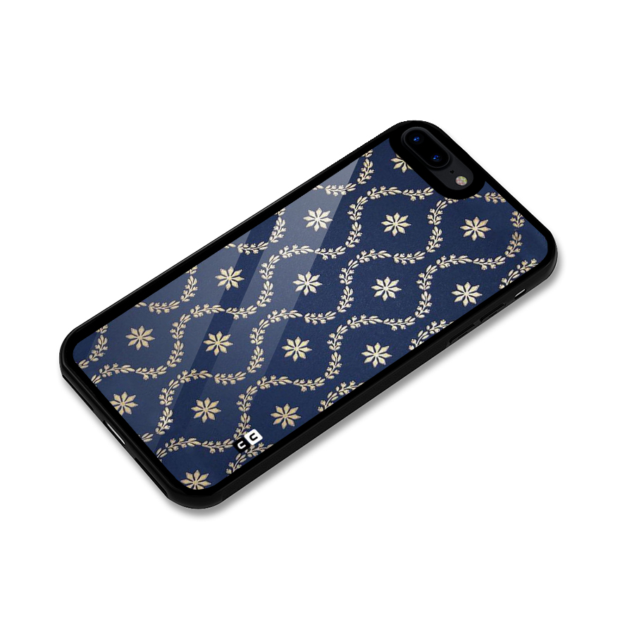 Gorgeous Gold Leaf Pattern Glass Back Case for iPhone 7 Plus