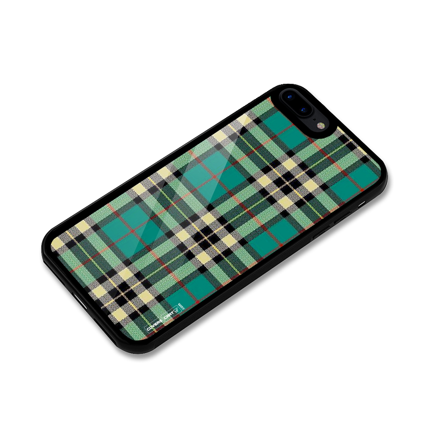 Green Check Glass Back Case for iPhone 7 Plus