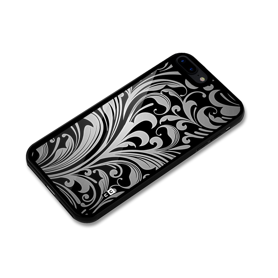 Grey Beauty Pattern Glass Back Case for iPhone 7 Plus