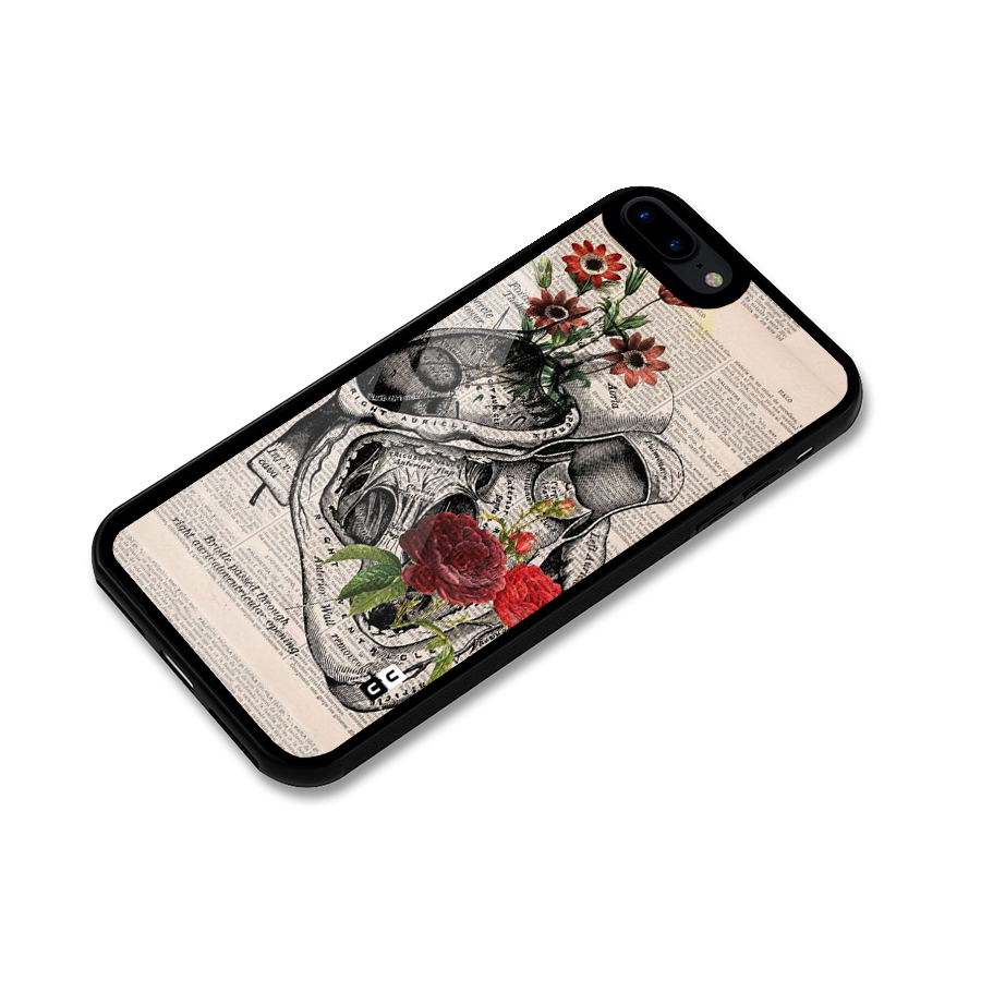 Heart Newspaper Glass Back Case for iPhone 7 Plus