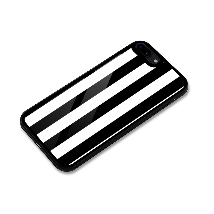 Lavish Black Stripes Glass Back Case for iPhone 7 Plus