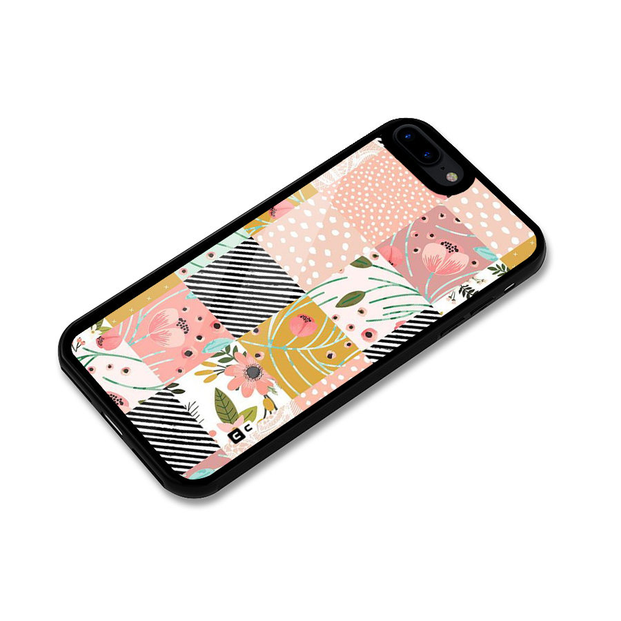 Leaf Stripe Polka Glass Back Case for iPhone 7 Plus