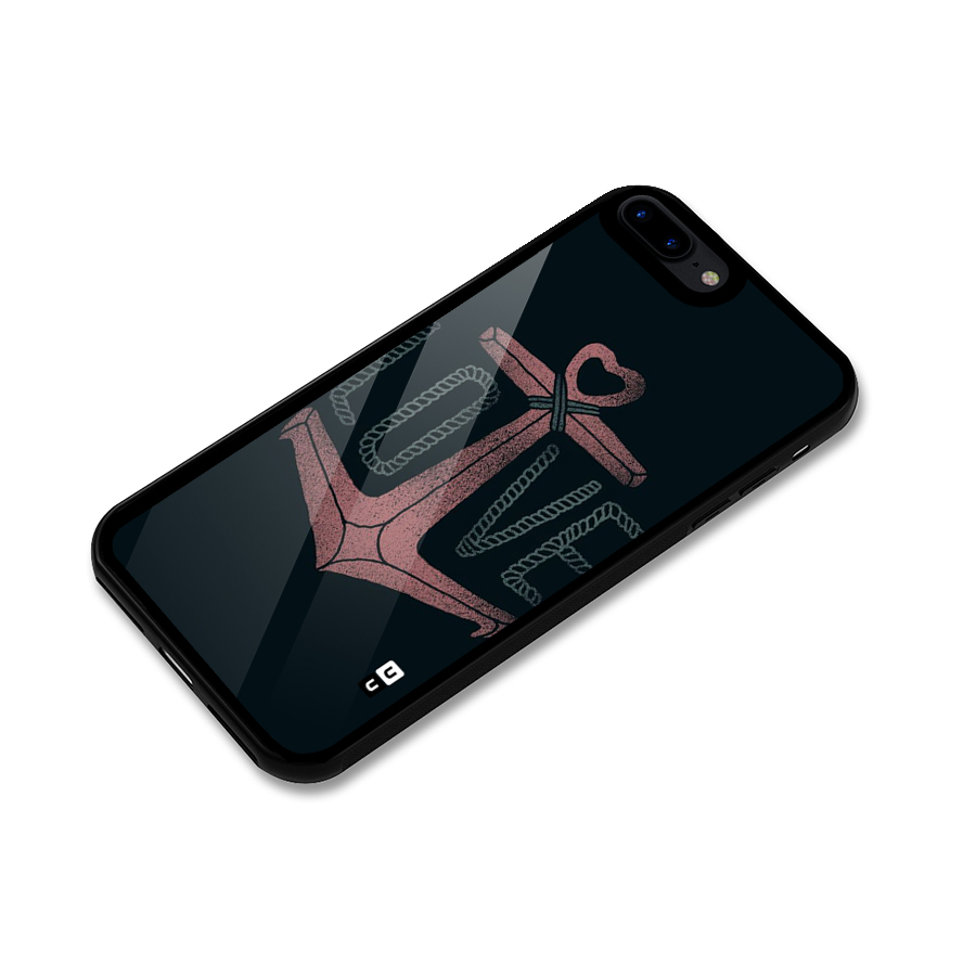 Love Anchor Form Glass Back Case for iPhone 7 Plus