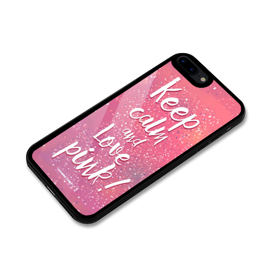 Love Pink Glass Back Case for iPhone 7 Plus