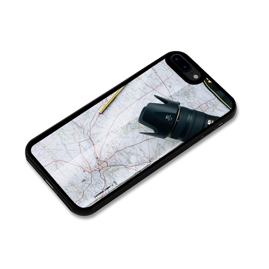Map And Camera Glass Back Case for iPhone 7 Plus