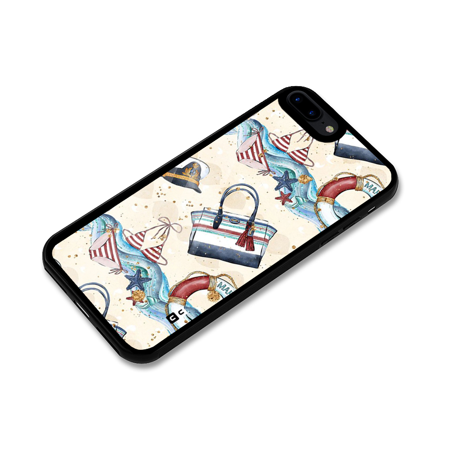 Marine Bag Design Glass Back Case for iPhone 7 Plus