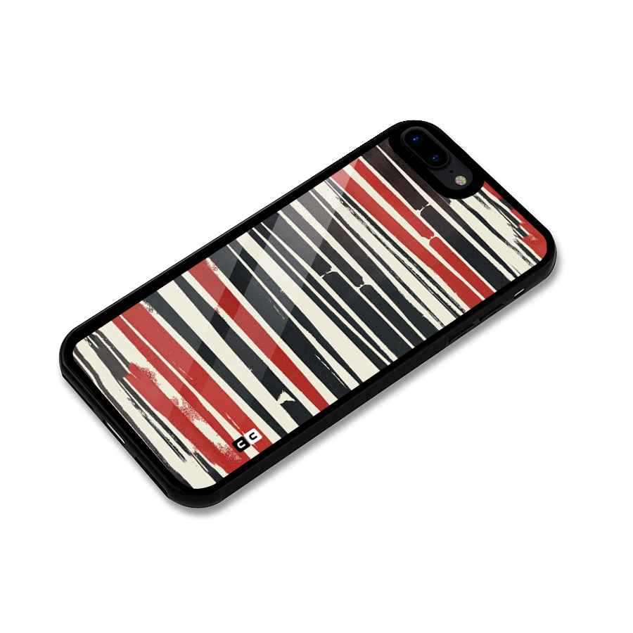 Messy Vintage Stripes Glass Back Case for iPhone 7 Plus