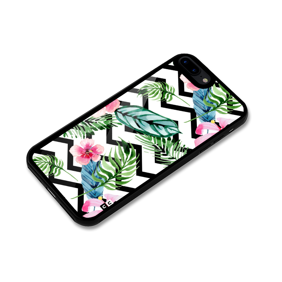 Modern Flowers Glass Back Case for iPhone 7 Plus