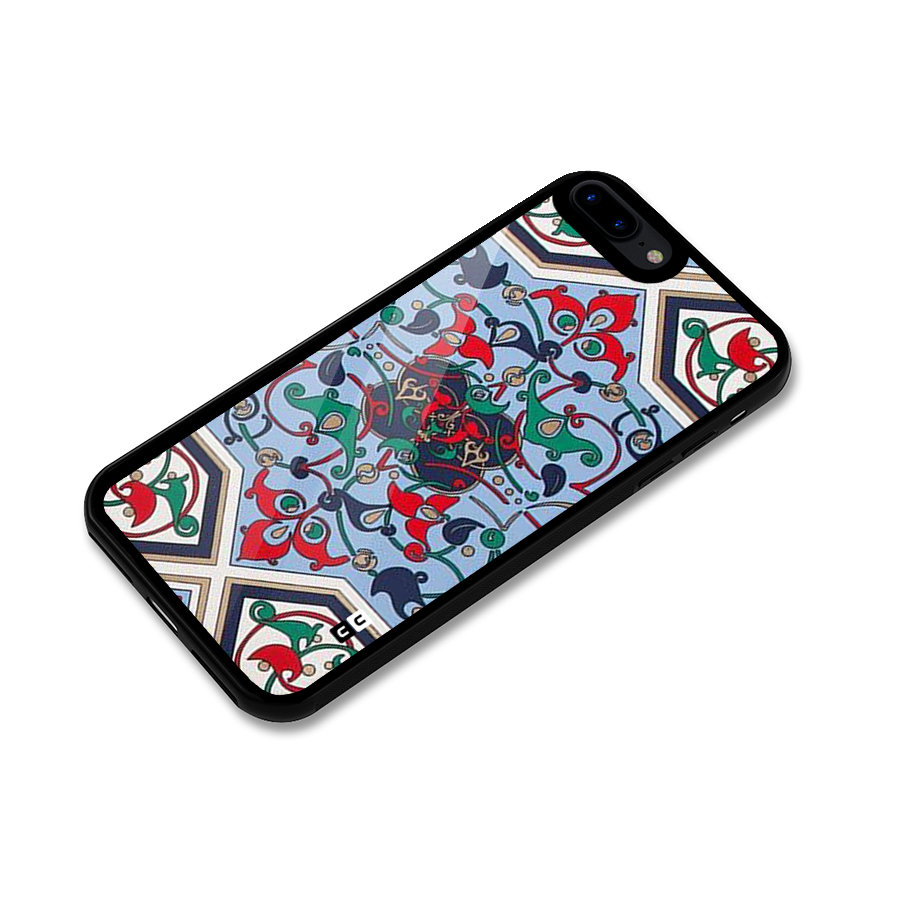 Multi Block Pattern Glass Back Case for iPhone 7 Plus