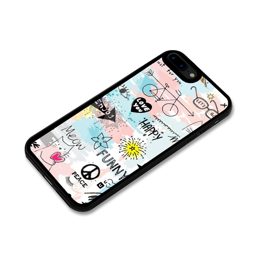 Peace And Funny Glass Back Case for iPhone 7 Plus