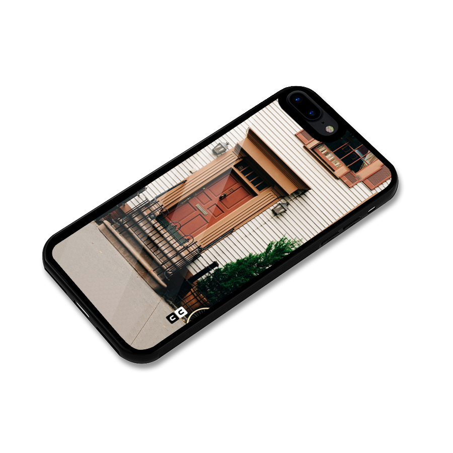 Pretty Orange Door Glass Back Case for iPhone 7 Plus