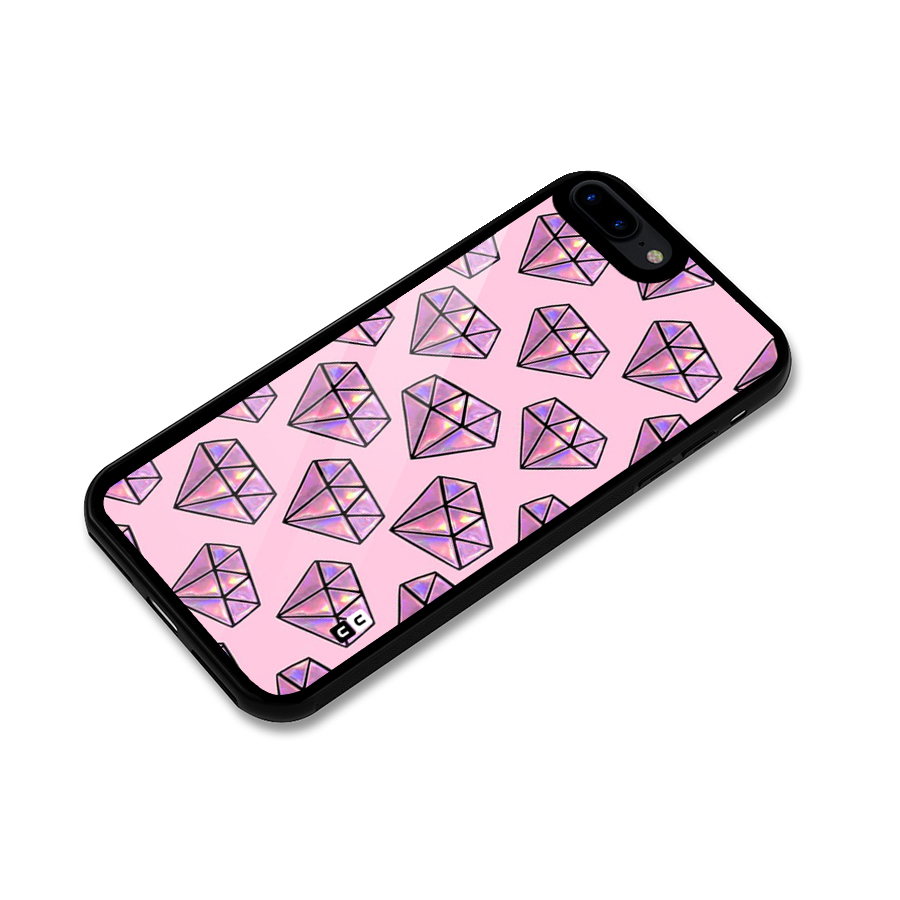 Purple Diamond Designs Glass Back Case for iPhone 7 Plus