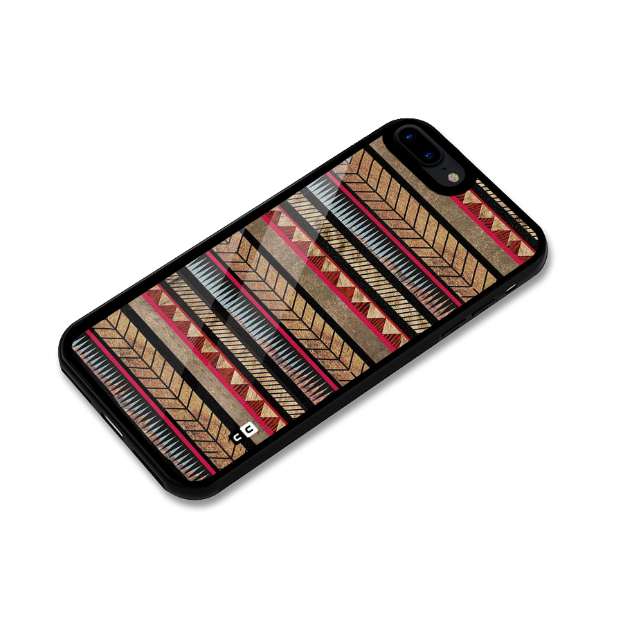 Red Indie Pattern Glass Back Case for iPhone 7 Plus