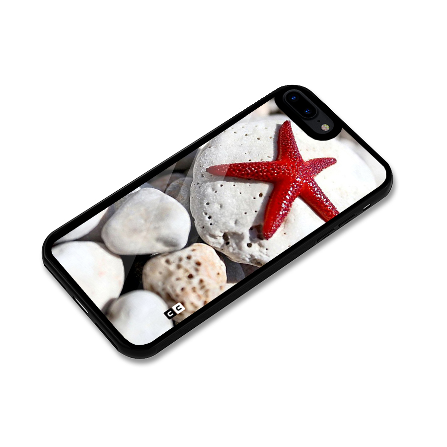 Red Star Fish Glass Back Case for iPhone 7 Plus