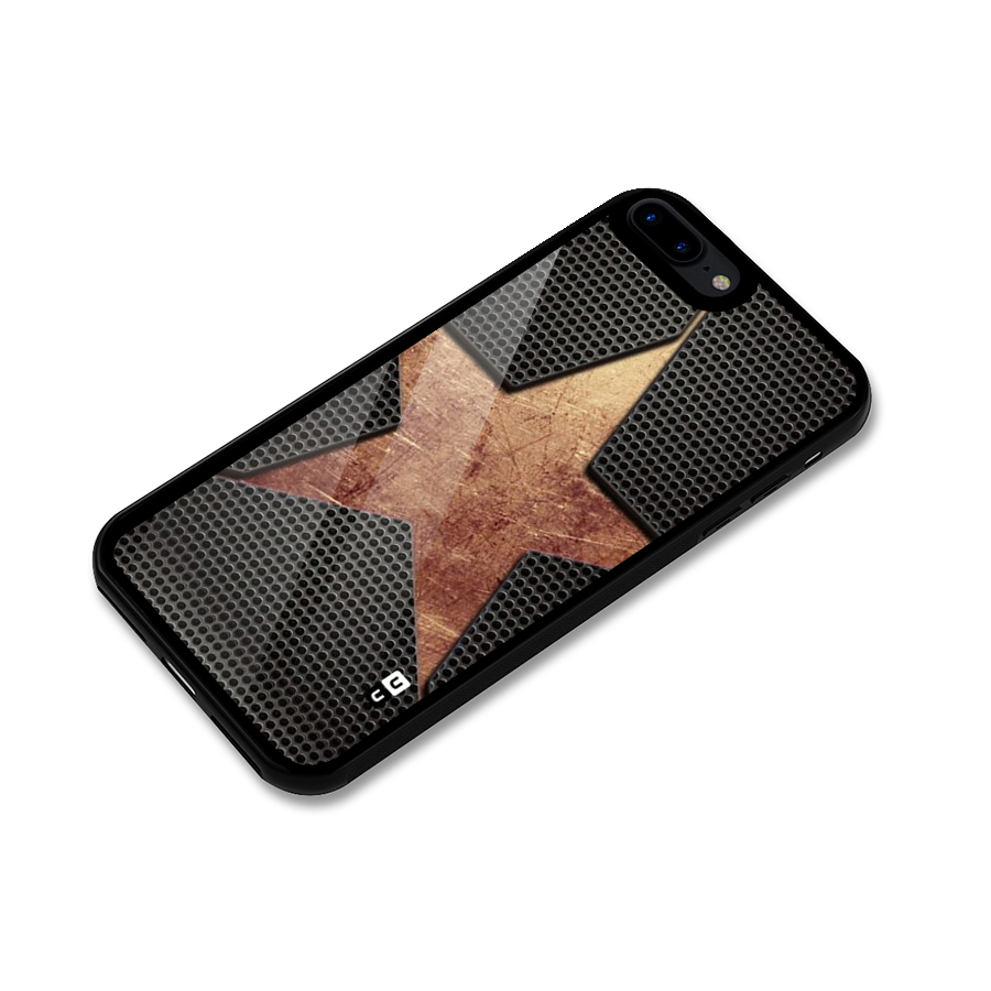 Rugged Gold Star Glass Back Case for iPhone 7 Plus