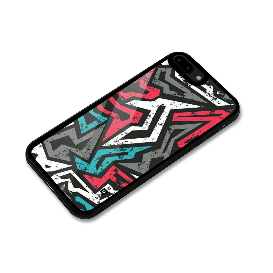 Rugged Strike Abstract Glass Back Case for iPhone 7 Plus