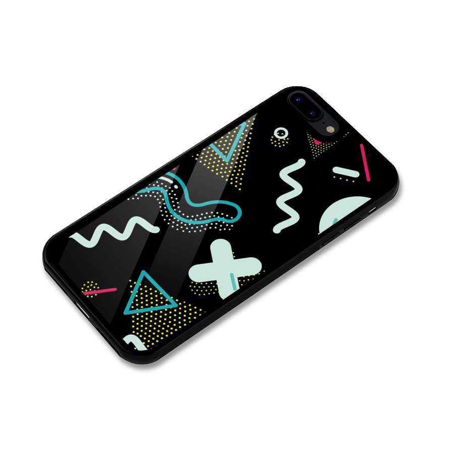 Shapes Pattern Glass Back Case for iPhone 7 Plus