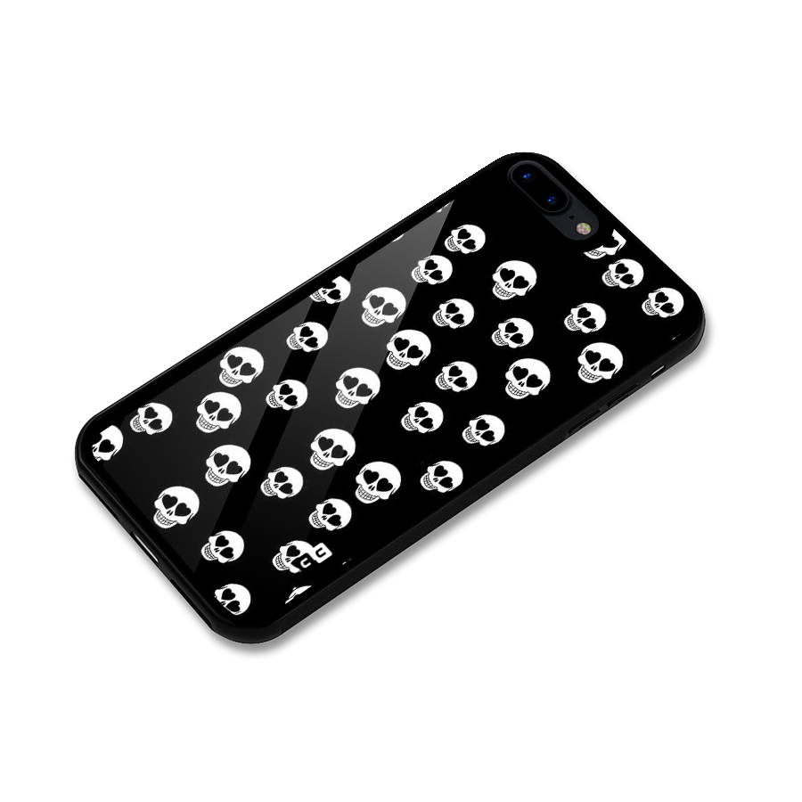 Skull Heart Glass Back Case for iPhone 7 Plus