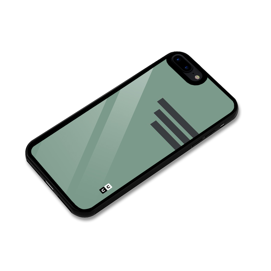 Solid Sports Stripe Glass Back Case for iPhone 7 Plus
