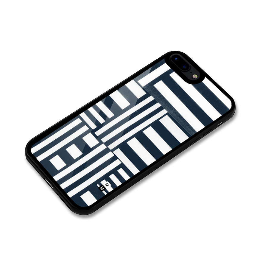 Square  Stripes Glass Back Case for iPhone 7 Plus
