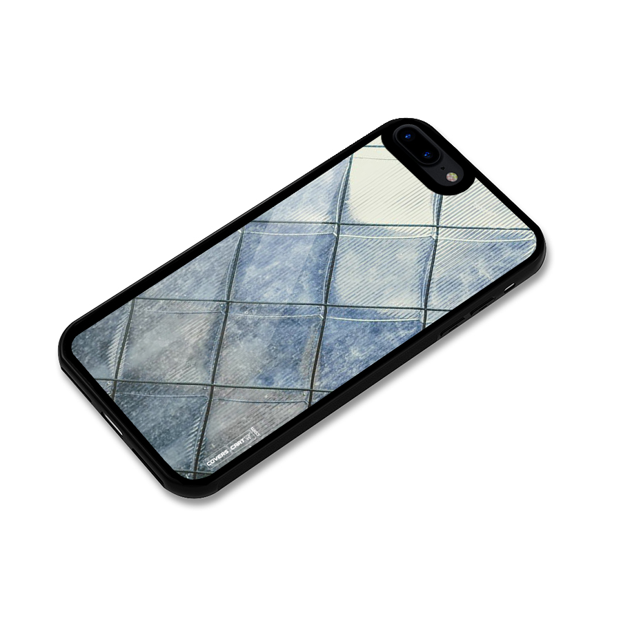 Steel Blue Pattern Glass Back Case for iPhone 7 Plus