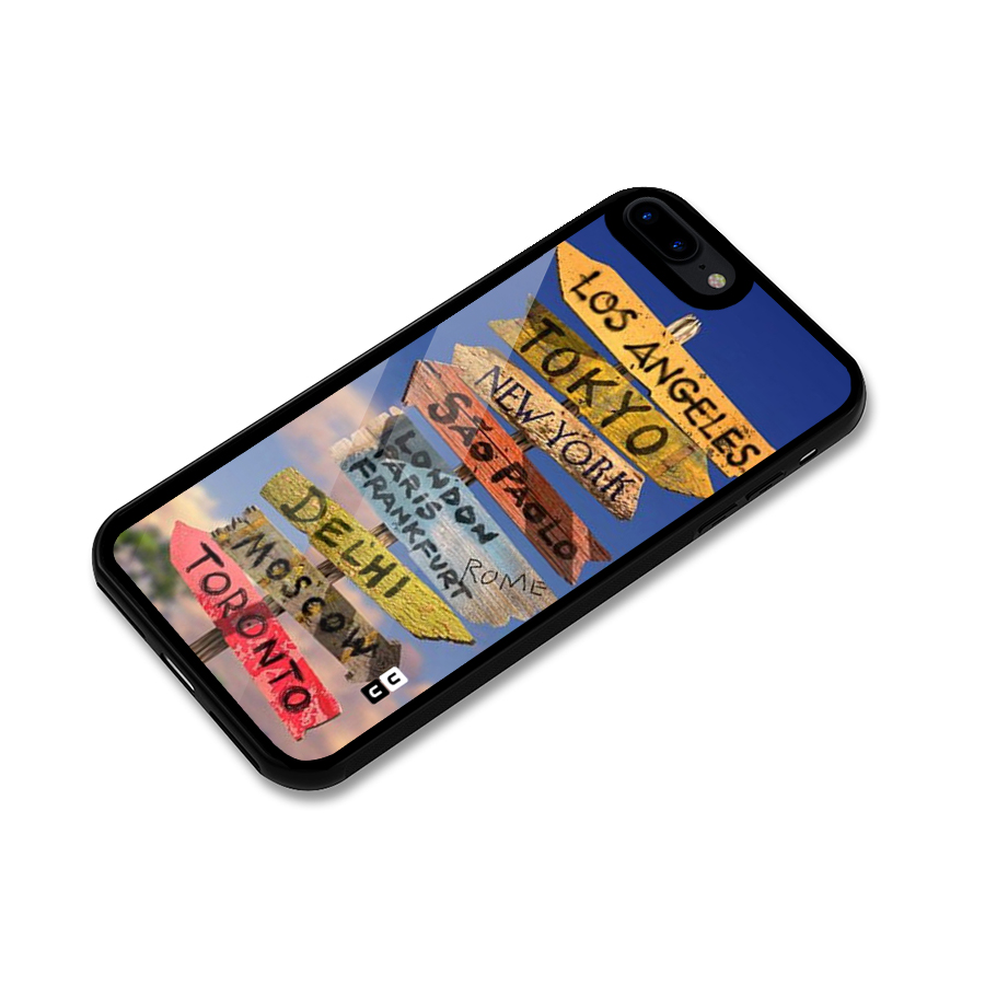 Travel Signs Glass Back Case for iPhone 7 Plus