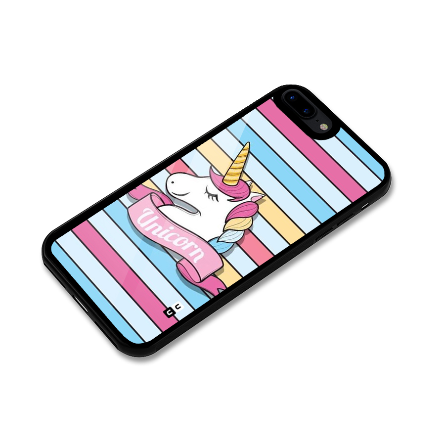 Unicorn Stripes Glass Back Case for iPhone 7 Plus