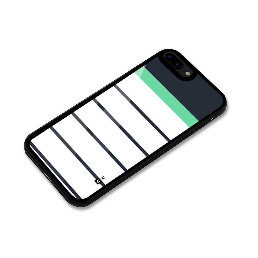 White and Simple Stripes Glass Back Case for iPhone 7 Plus