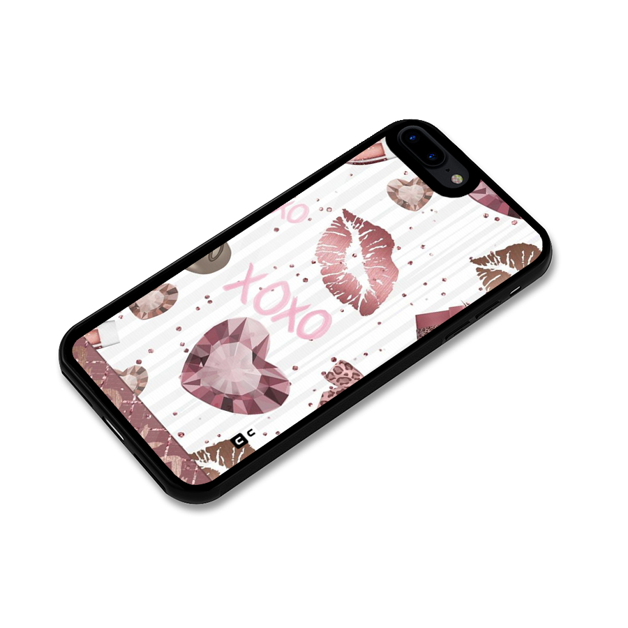 Wine Lip xoxo Glass Back Case for iPhone 7 Plus