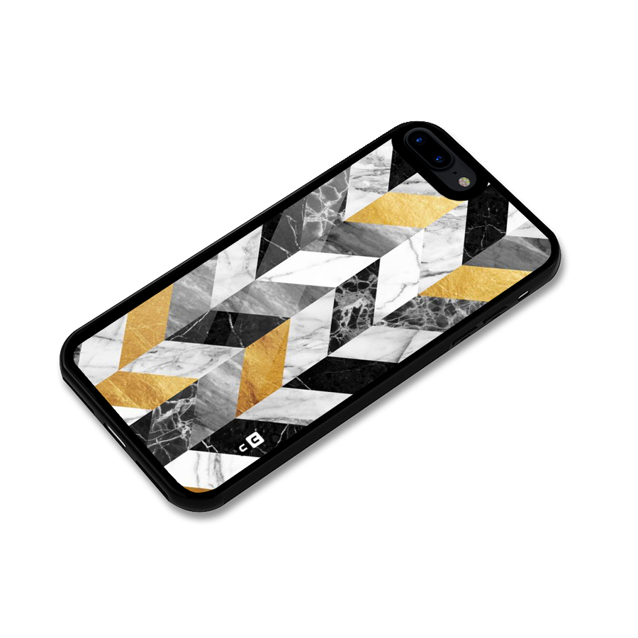 Yellow Grey Marble Glass Back Case for iPhone 7 Plus