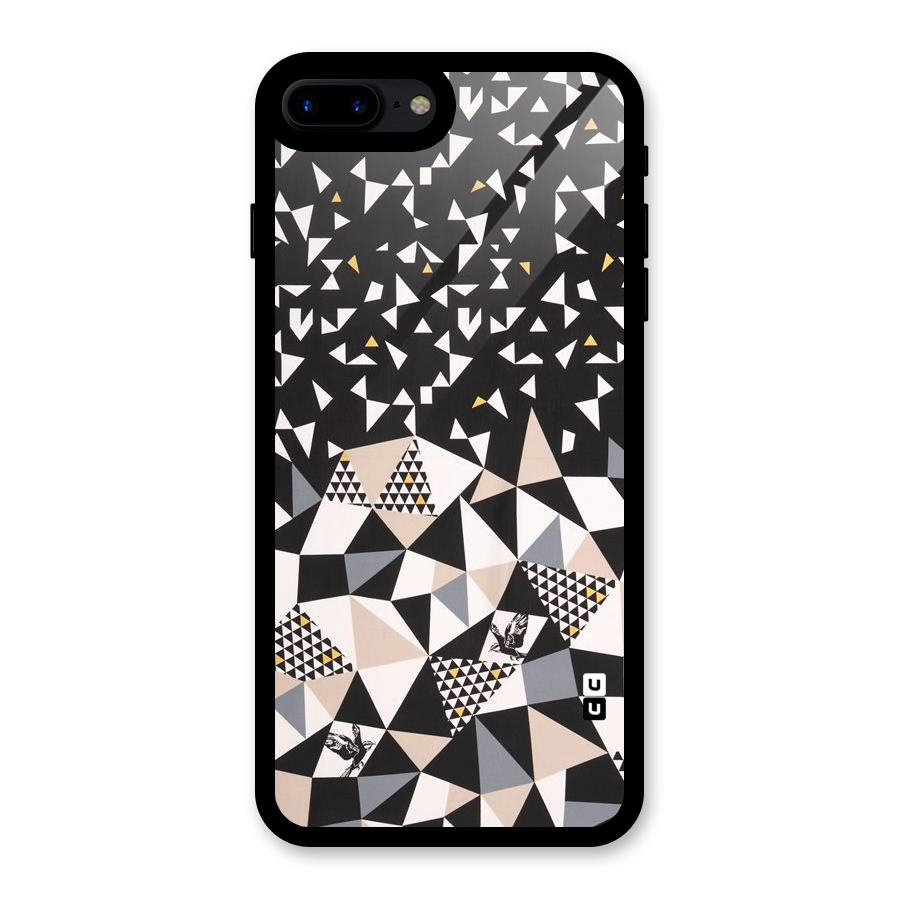 Abstract Varied Triangles Glass Back Case for iPhone 8 Plus