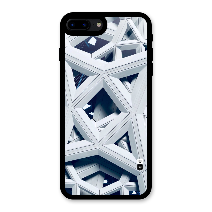 Abstract White Lines Glass Back Case for iPhone 8 Plus