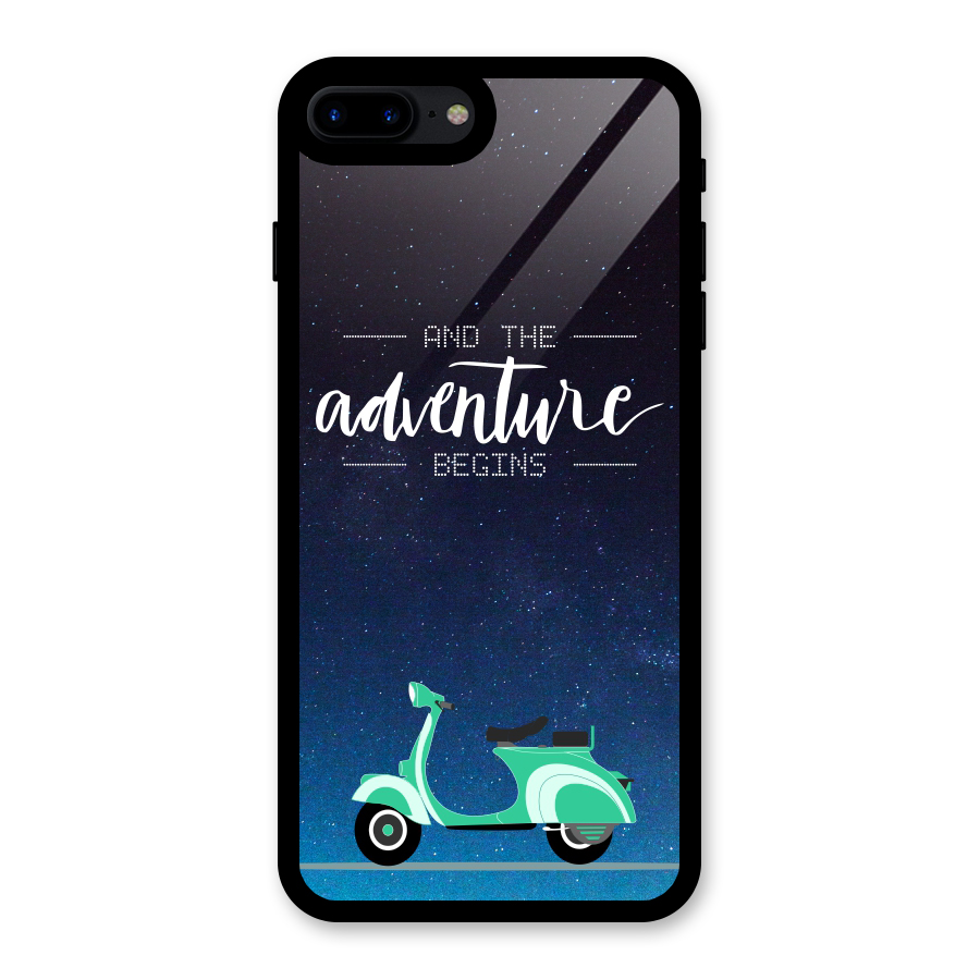 Adventure Scooter Glass Back Case for iPhone 8 Plus