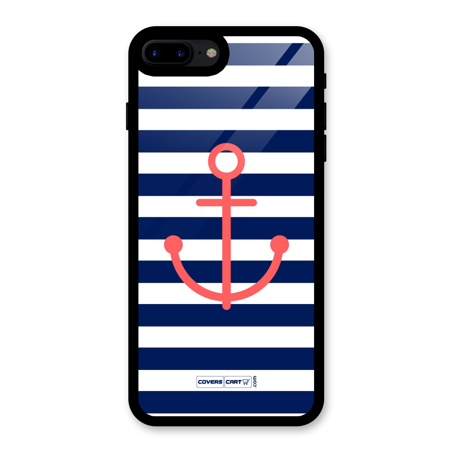 Anchor Stripes Glass Back Case for iPhone 8 Plus