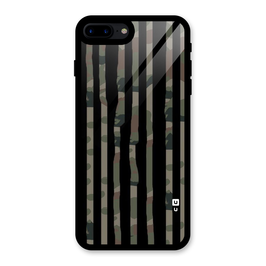 Army Stripes Glass Back Case for iPhone 8 Plus