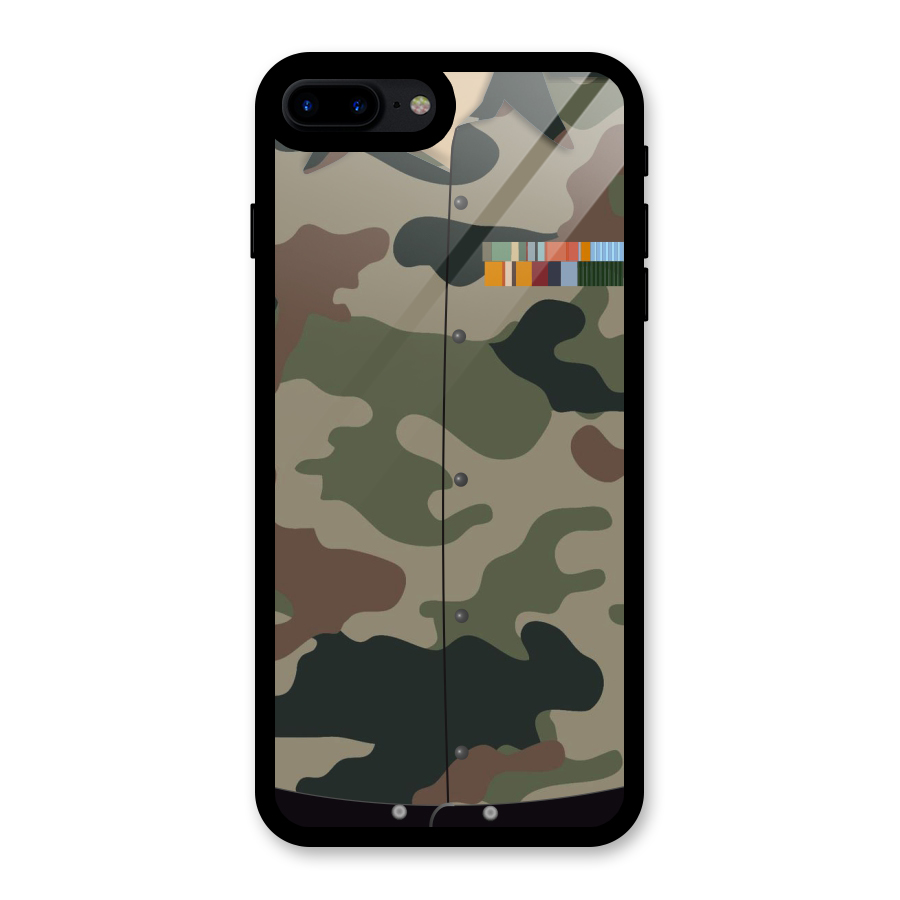 Army Uniform Glass Back Case for iPhone 8 Plus