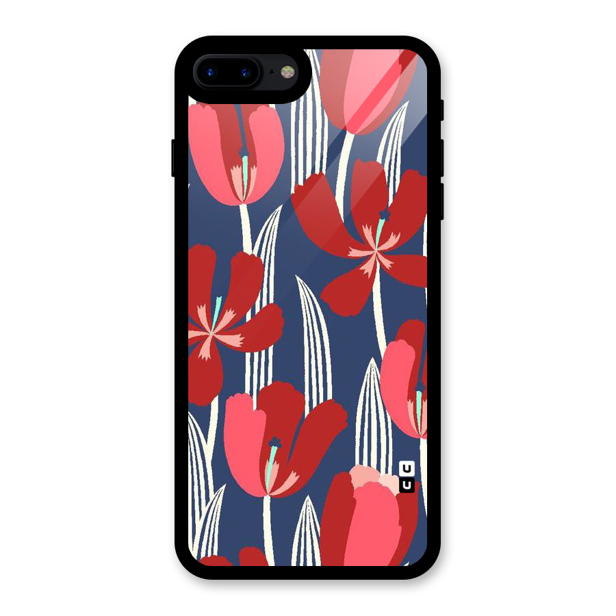 Artistic Tulips Glass Back Case for iPhone 8 Plus