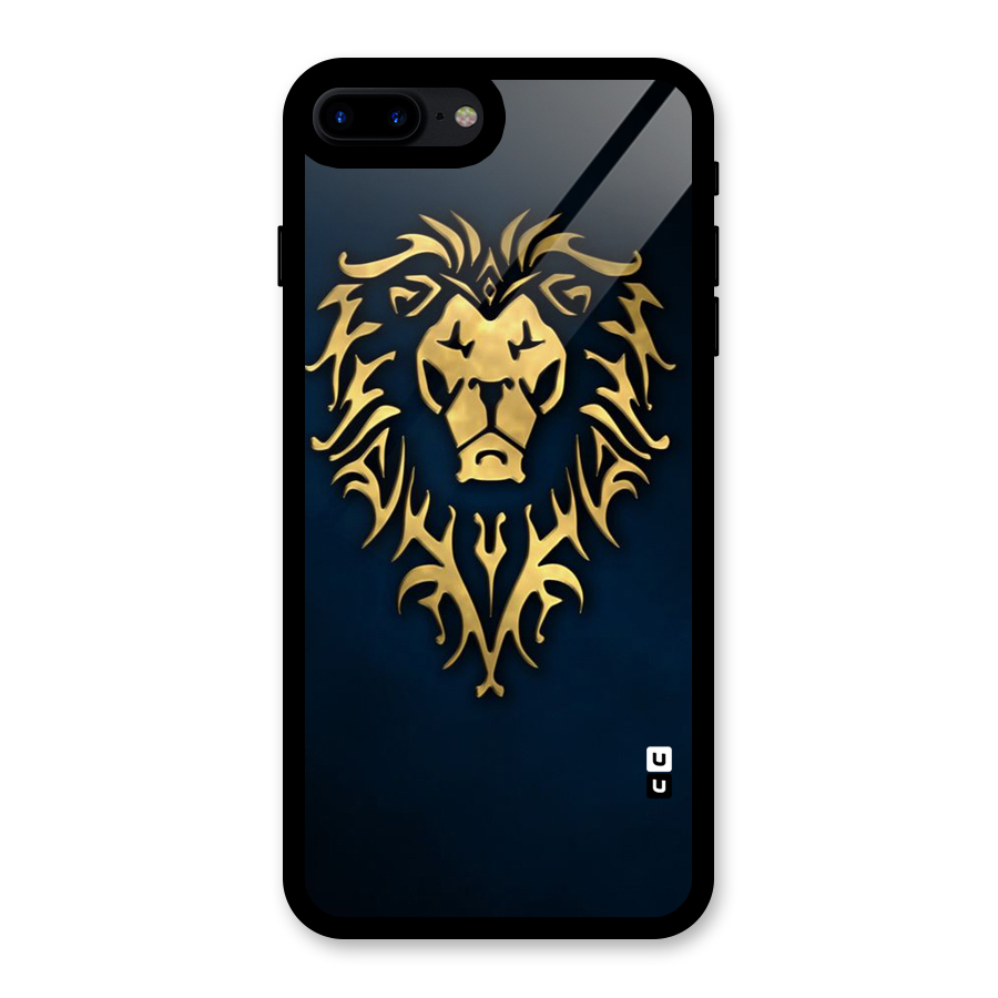Beautiful Golden Lion Design Glass Back Case for iPhone 8 Plus