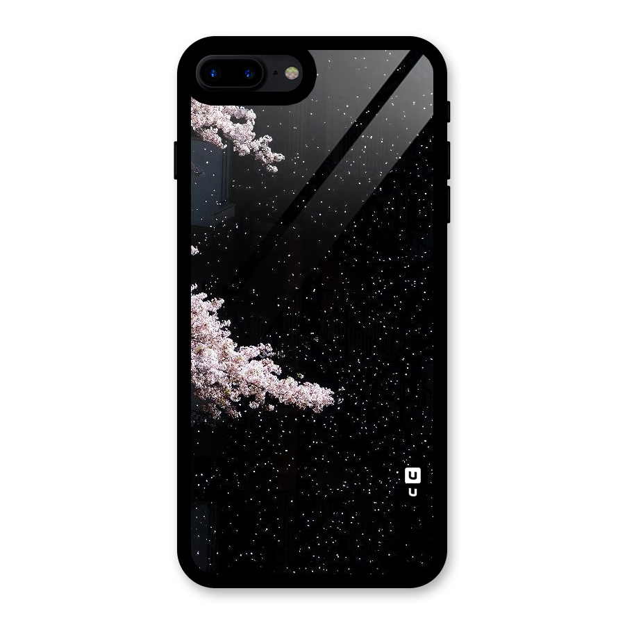 Beautiful Night Sky Flowers Glass Back Case for iPhone 8 Plus