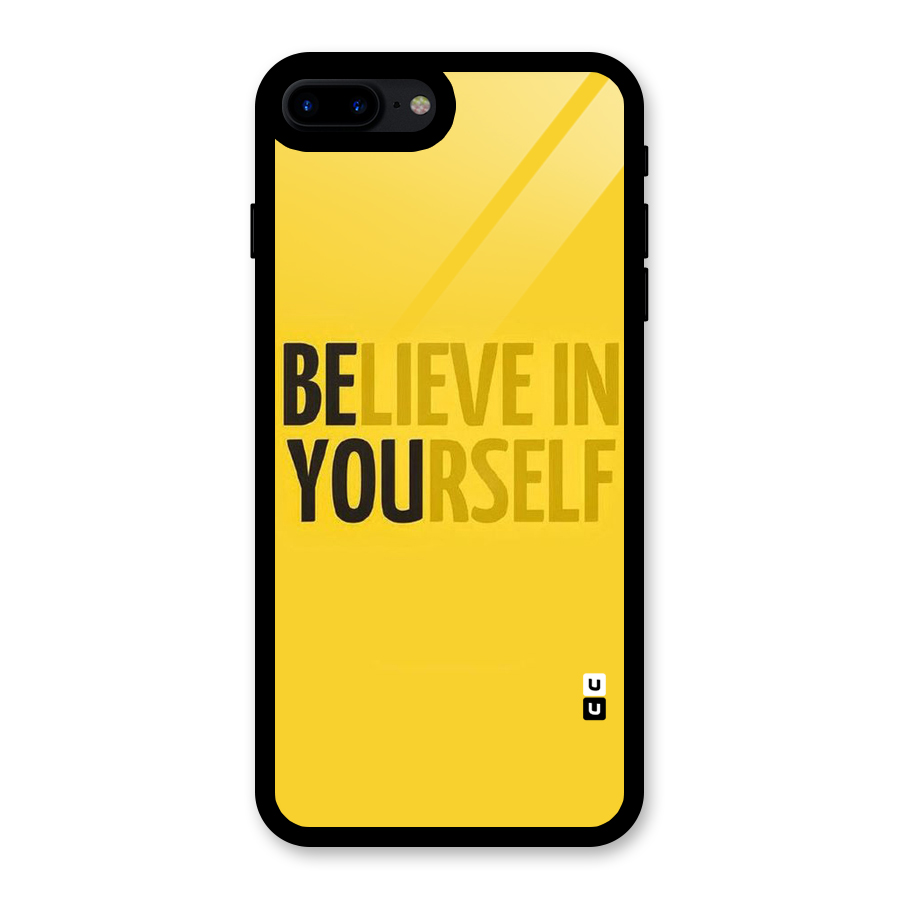 Believe Yourself Yellow Glass Back Case for iPhone 8 Plus