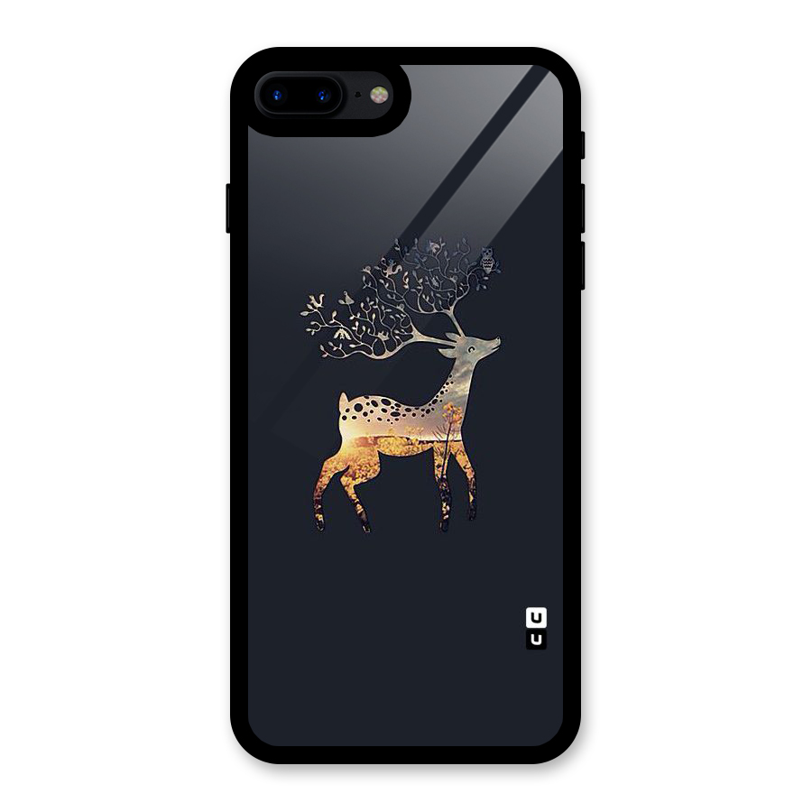 Black Deer Glass Back Case for iPhone 8 Plus