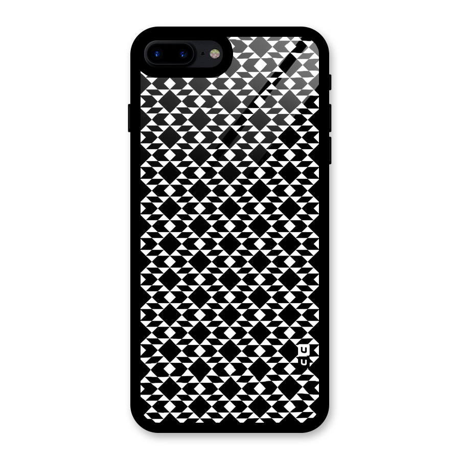 Black White Diamond Abstract Glass Back Case for iPhone 8 Plus