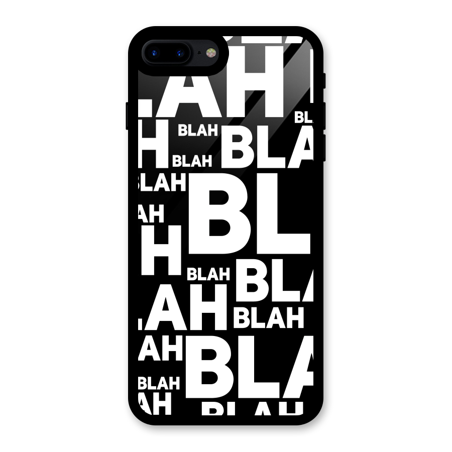 Blah Blah Pattern Glass Back Case for iPhone 8 Plus
