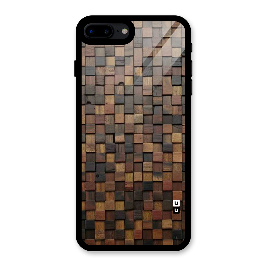 Blocks Of Wood Glass Back Case for iPhone 8 Plus